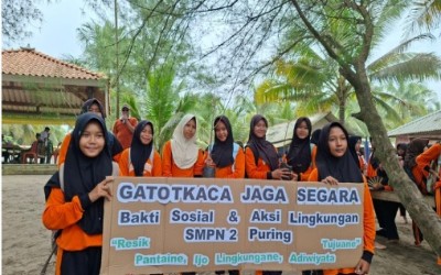 GATOTKACA JAGA SEGARA: Aksi Nyata SMPN 2 Puring Hijaukan dan Resik Pantai! ????